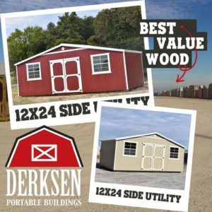 Derksen Buildings Best Value Wood Barns for sale or rent to own in CITY STATE