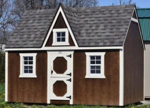 Urethane finished "Victorian" playhouses for sale or rent to own in CITY STATE